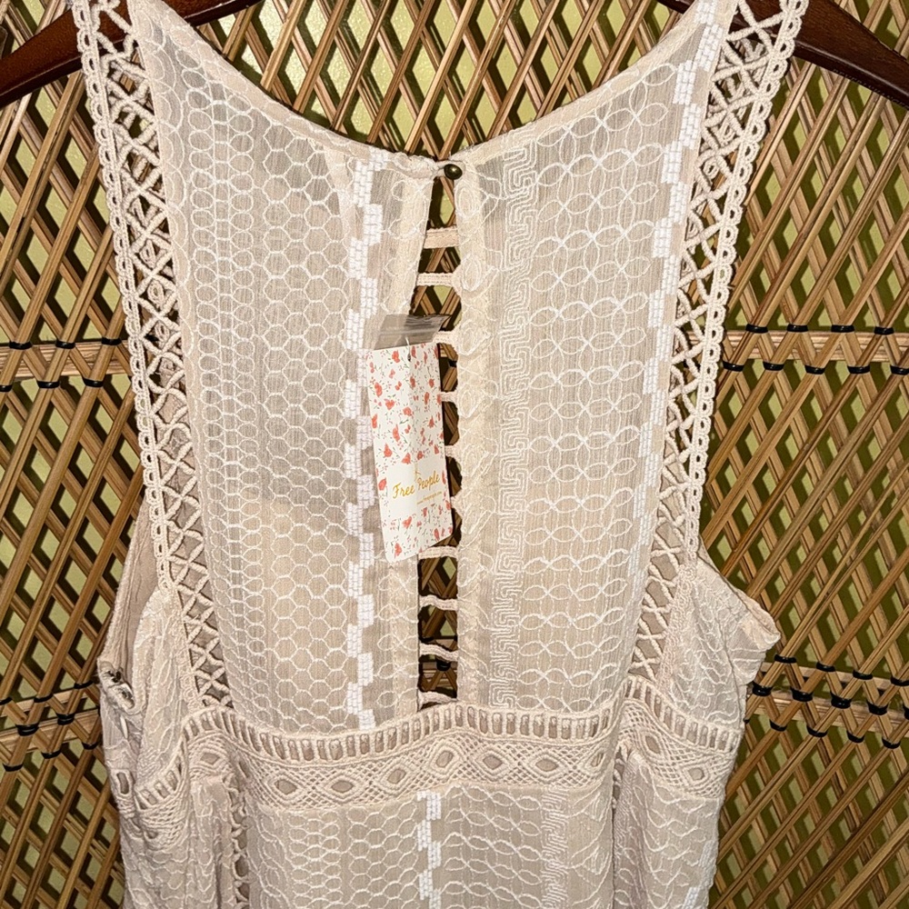 Free People Wherever You Go Mini Dress Ivory Size 6 - Picture 14 of 16